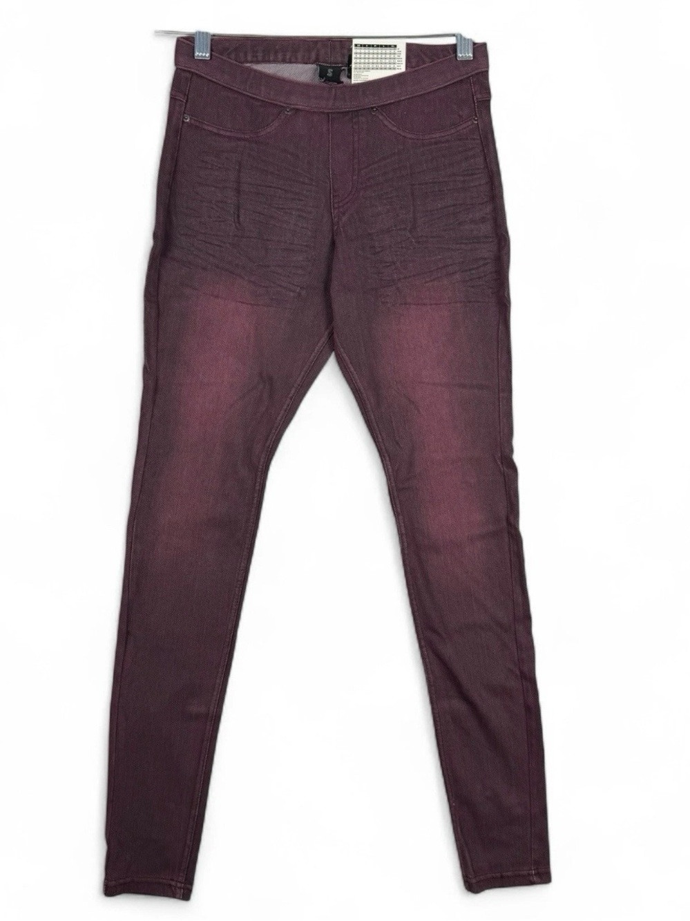 HUE‎ Original Denim Leggings Womens S Small Vineyard Purple Back Pockets NWT